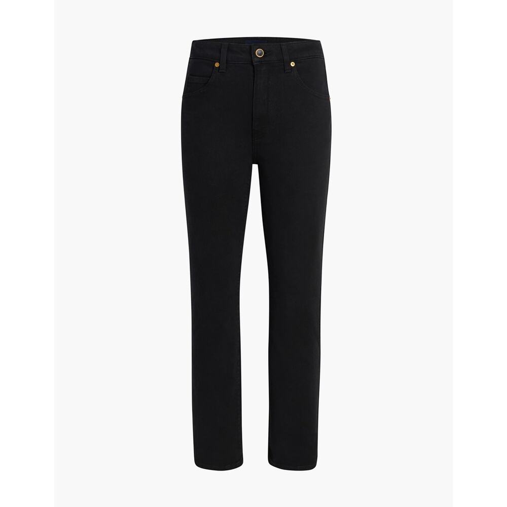 KHAITE Vivian Stretch Jeans Carlyle Black Size 26 Straight Leg Excellent - Picture 6 of 10